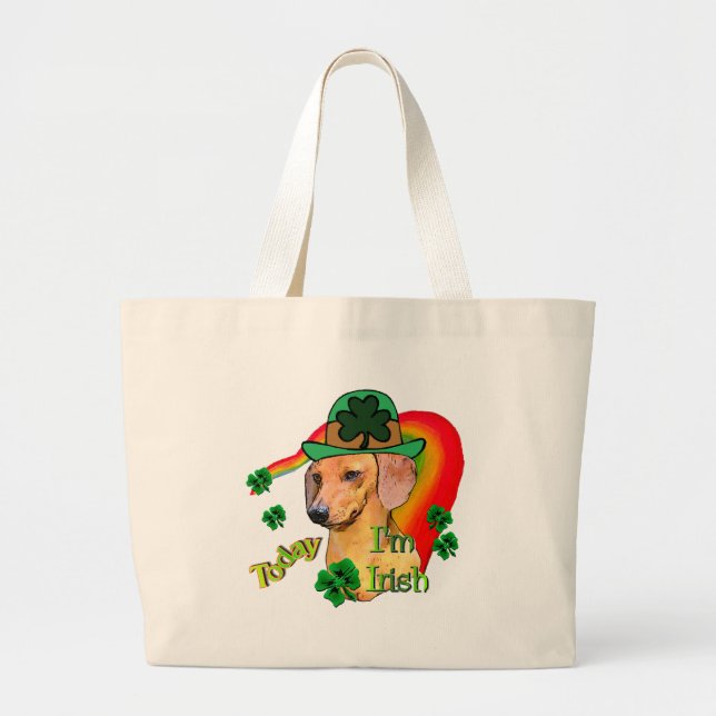 Dackel St Patricks Jumbo Stoffbeutel (Vorne)