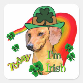 Dackel St Patricks Quadratischer Aufkleber