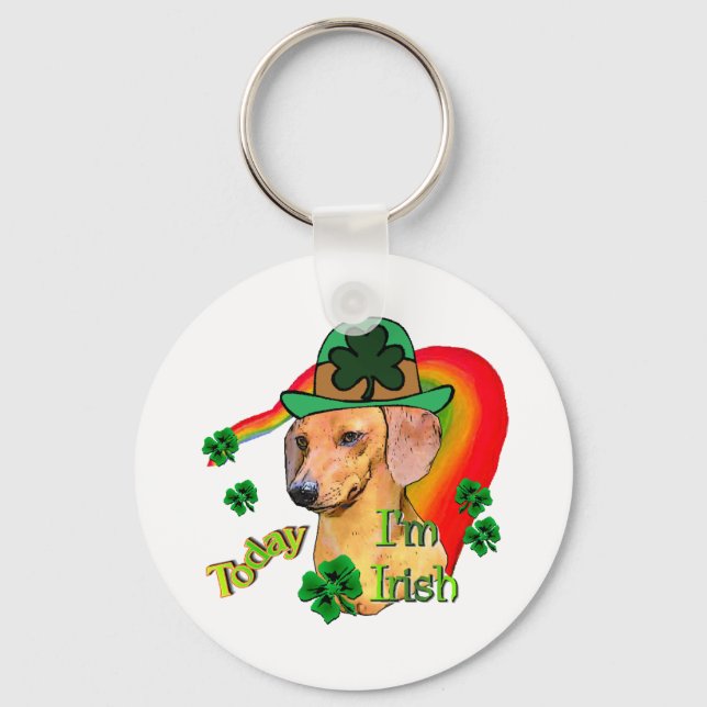 Dackel St Patricks Schlüsselanhänger (Vorderseite)