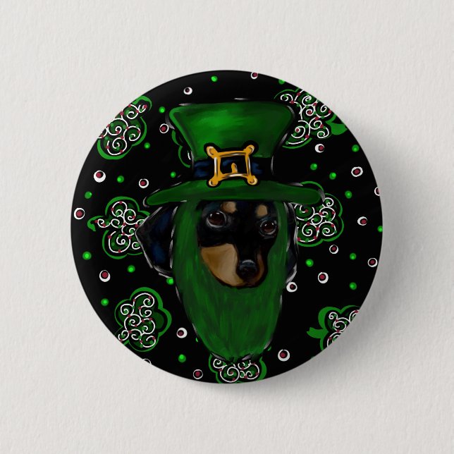 Dackel St. Patty Button (Vorderseite)