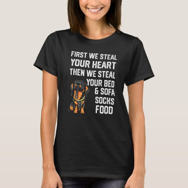 Dackel Stiehlen Sie Ihr Bett und Sofa T-Shirt (Vorderseite)