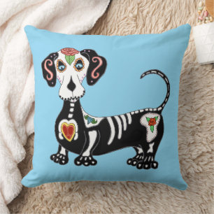 Dackel Sugar Skull Kissen