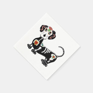 Dackel Sugar Skull Serviette