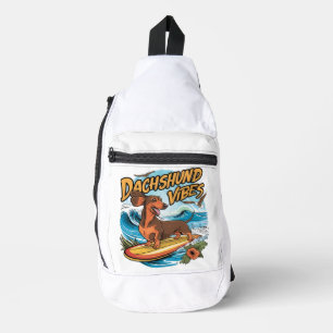 Dackel Surfbrett Surfen Crossbody Bag