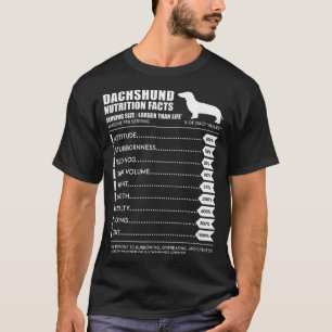 Dackel T Shirt - Weiner Dog Nutrition Fakten Shi