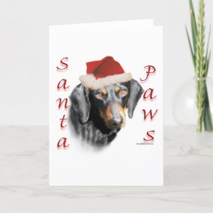 Dackel-Tatzen-(glatte) Weihnachtskarte Feiertagskarte