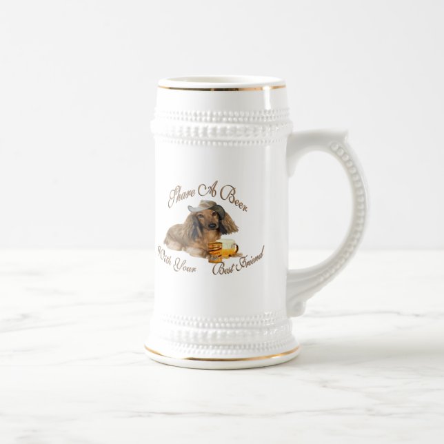 Dackel teilt Bierstein Bierglas (Rechts)