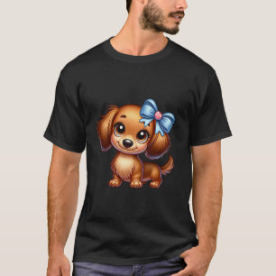Dackel Tragen Coquette Bow Haustier Hund Frauen Mä T-Shirt