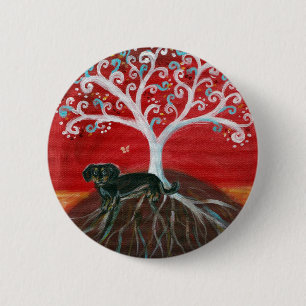 Dackel u. Baum des Lebens Button