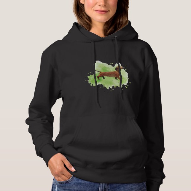 Dackel über die grüne hoodie (Vorderseite)