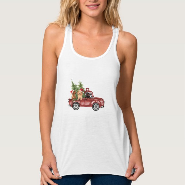 Dackel über Weihnachtsschmuck Weihnachten Weihnach Tank Top (Vorderseite)