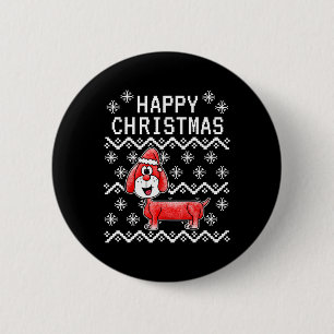 Dackel Ugly Christmas Dog Button