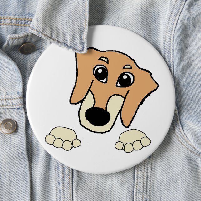 Dackel und cremefarbener Cartoon Button (Beispiel)