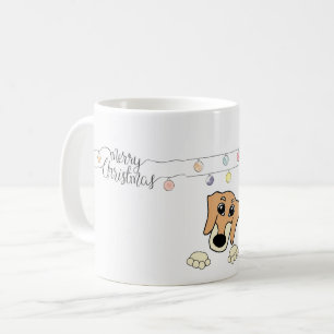 Dackel und cremefarbener Cartoon Kaffeetasse
