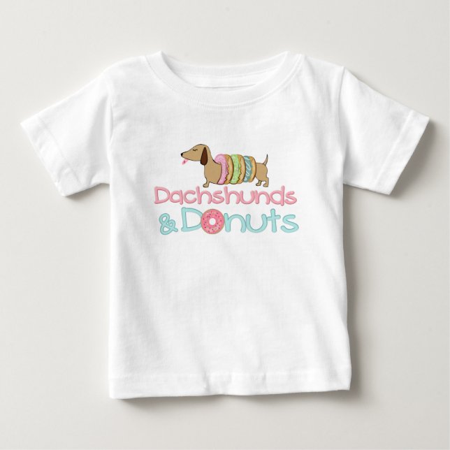 Dackel und Donuts Dackel Hund T - Shirt für Kinder (Vorderseite)
