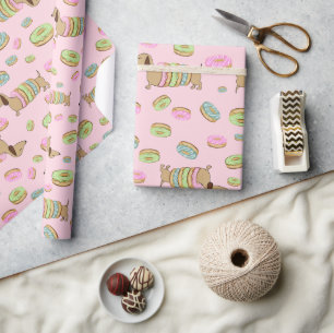 Dackel und Donuts Doxie Party-Geschenkverpackung Geschenkpapier