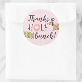 Dackel und Donuts Party Dank Hole Bunch Runder Aufkleber