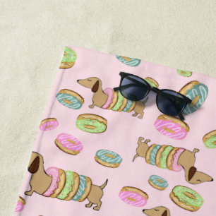Dackel und Donuts Strandtuchpool Seite Strandtuch