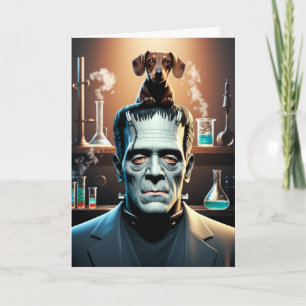 Dackel und Frankensteinkarte Karte