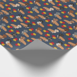 Dackel und Fries Hot Dog lustige Geschenkpackung Geschenkpapier