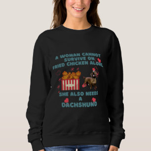 Dackel und gebratenes Huhn Sweatshirt