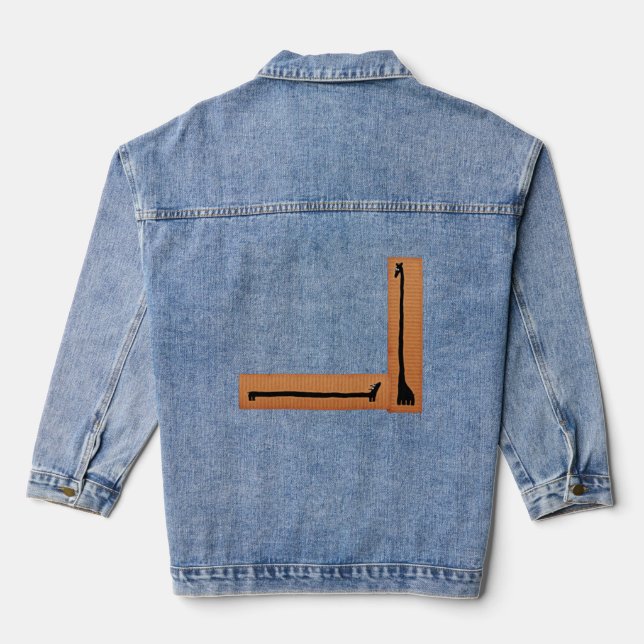 Dackel und Giraffe Jeansjacke (Rückseite)