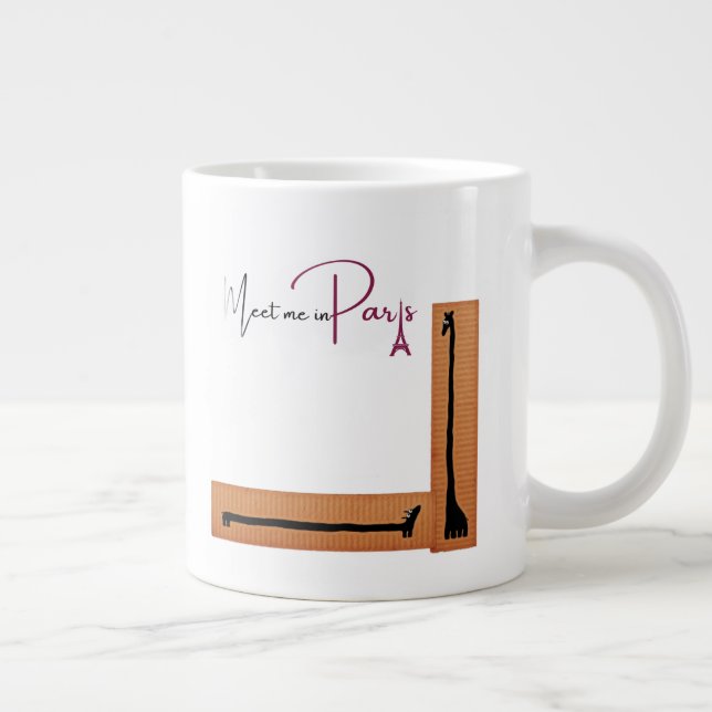 Dackel und Giraffe Jumbo-Tasse (Rechts)