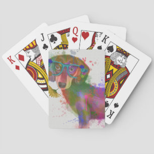 Dackel und Gläser Rainbow Splash Spielkarten