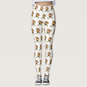 Dackel und hellbrauner Cartoon Leggings