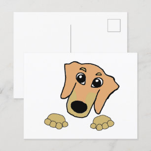 Dackel und hellbrauner Cartoon Postkarte