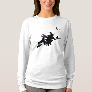 Dackel und Hexe Silhouette Halloween Shirt
