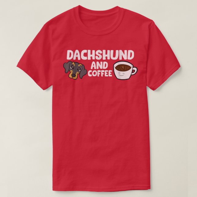 Dackel und Kaffee T-Shirt (Design vorne)