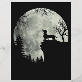 Dackel und MondHalloween Briefbogen