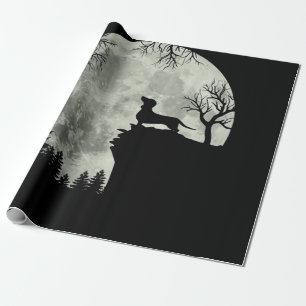 Dackel und MondHalloween Geschenkpapier