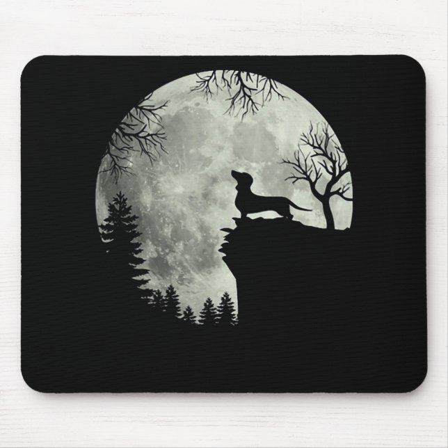 Dackel und MondHalloween Mousepad (Vorne)
