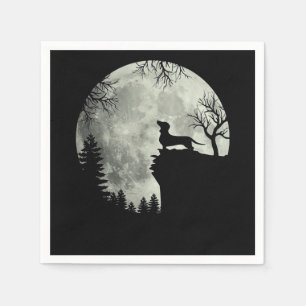 Dackel und MondHalloween Serviette