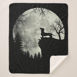 Dackel und MondHalloween Sherpadecke