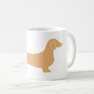 Dackel und tan Silhouette Kaffeetasse