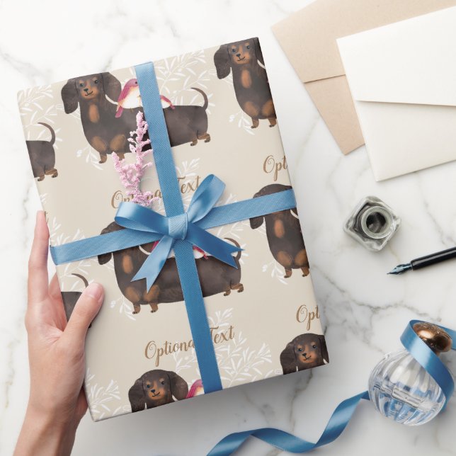 Dackel und Vogelfamilie Geschenkpapier (Schenken)
