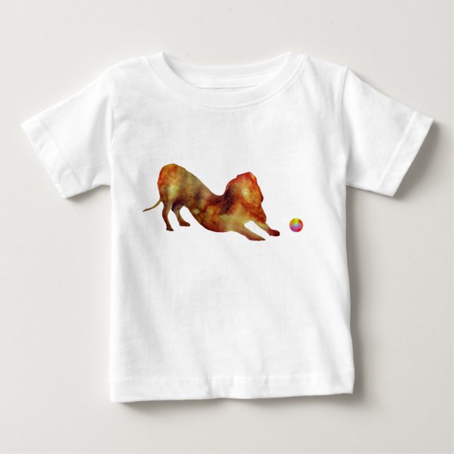 Dackel und Wasserfarbe Baby T-shirt (Vorderseite)