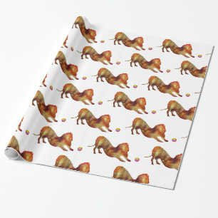 Dackel und Wasserfarbe Geschenkpapier
