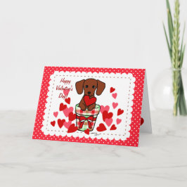 Dackel Valentine Cartoon Feiertagskarte