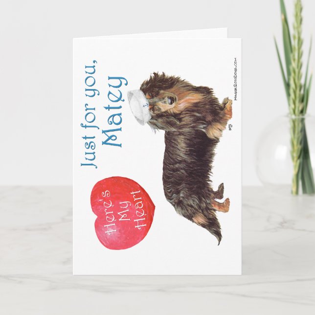 Dackel Valentine Feiertagskarte (Vorderseite)