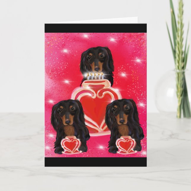 Dackel Valentine Karte (Vorderseite)