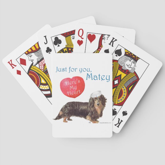 Dackel Valentine Spielkarten (Rückseite)