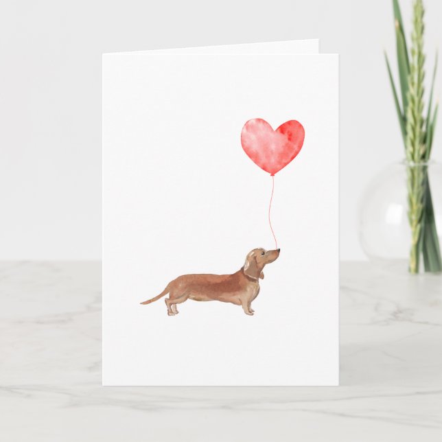 Dackel Valentinenkarte, Hundevalente Feiertagskarte (Vorderseite)
