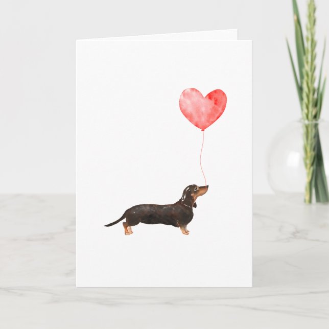 Dackel Valentinenkarte, Hundewaschkarte Feiertagskarte (Vorderseite)