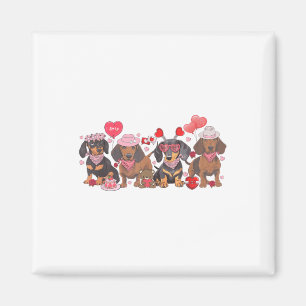Dackel Valentinstag Wurst Hund Bandan Magnet