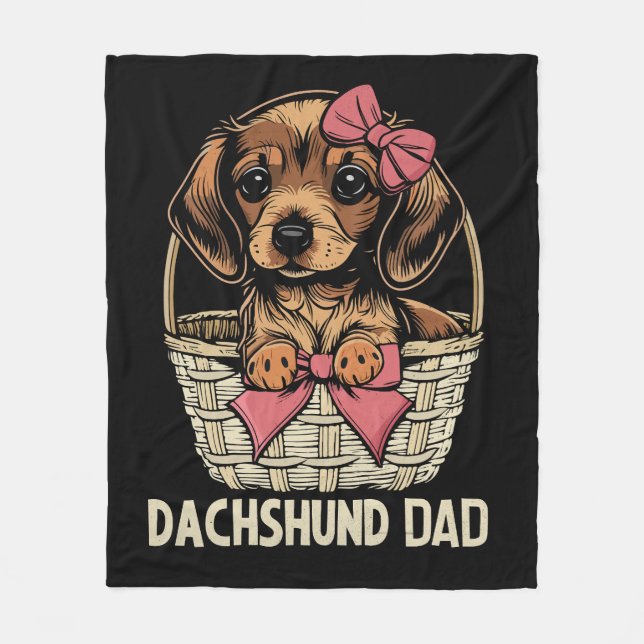 Dackel Vater Niedliche Dackel Lover Dackel Hund Fleecedecke (Vorderseite)