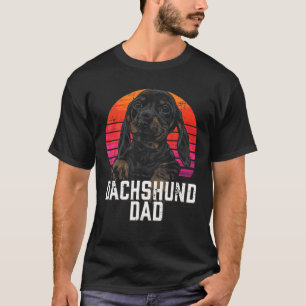 Dackel Vater Retro Weiner Wurst Dog Papa Badger T-Shirt